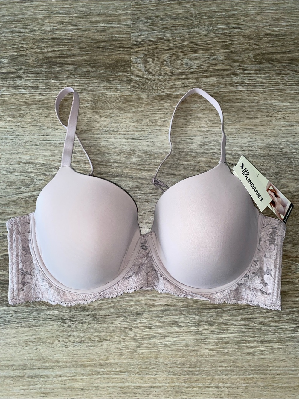 No Boundaries Light Blush Lace T-Shirt Bra
